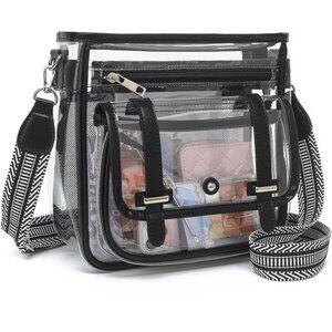 Women's Clear Purse PVC Clear Crossbody Bag Heavy Duty Transparent Bag